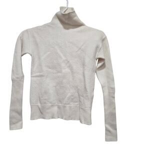 Wilfred Aritzia Merino Wool Fitted Turtleneck Sweater Cream 2XS
